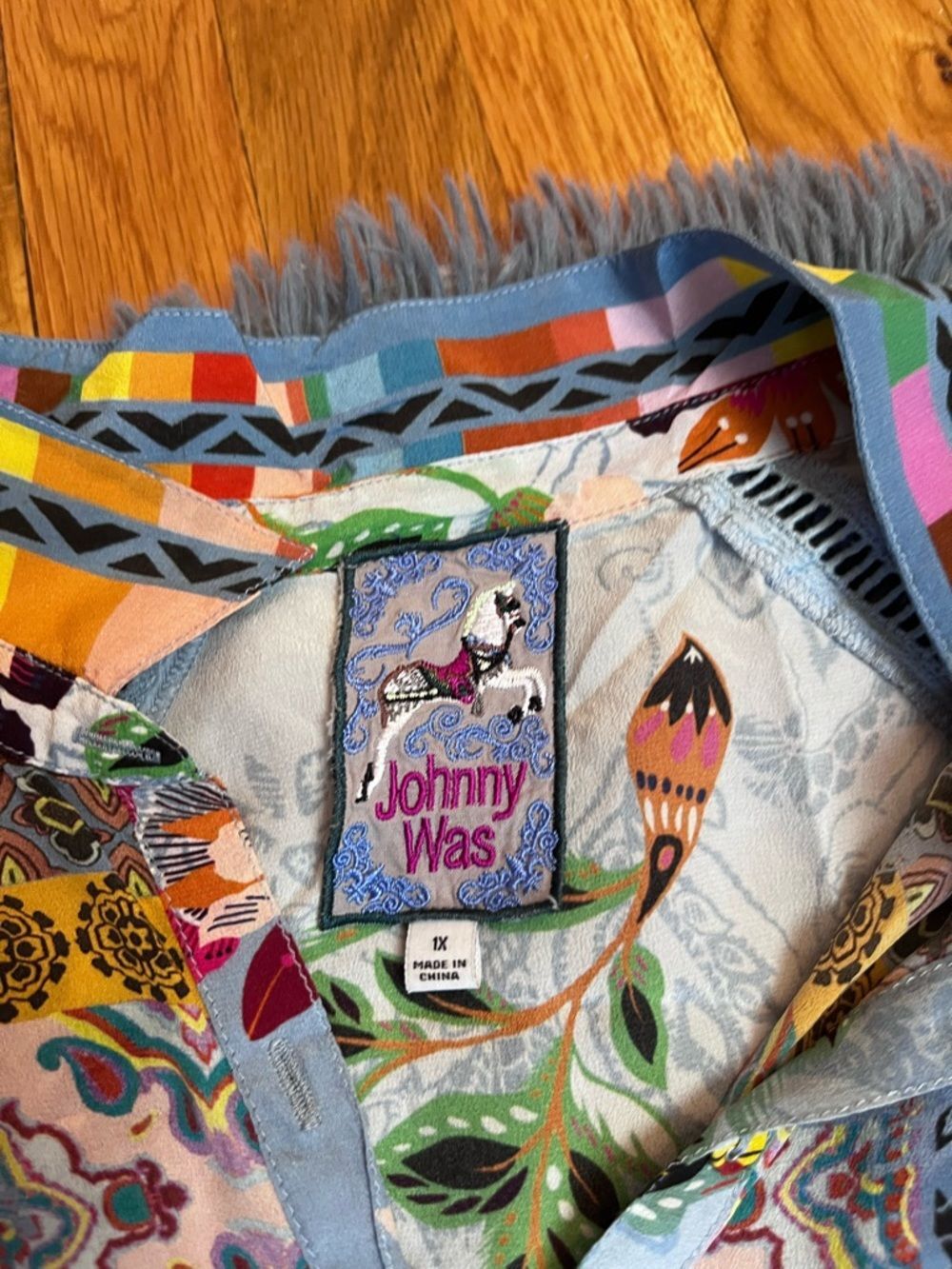 Johnny Was Rainbow Adonia Tunic Floral Mixed Prints Size 1X - Picture 3 of 6